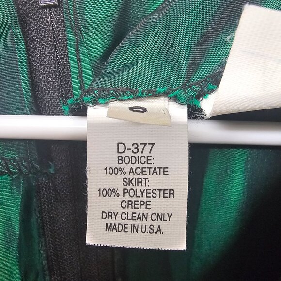 Vintage Southeastern Palazzo Jumpsuit Green Black Satin Crepe Retro Layered 6 - Picture 8 of 9